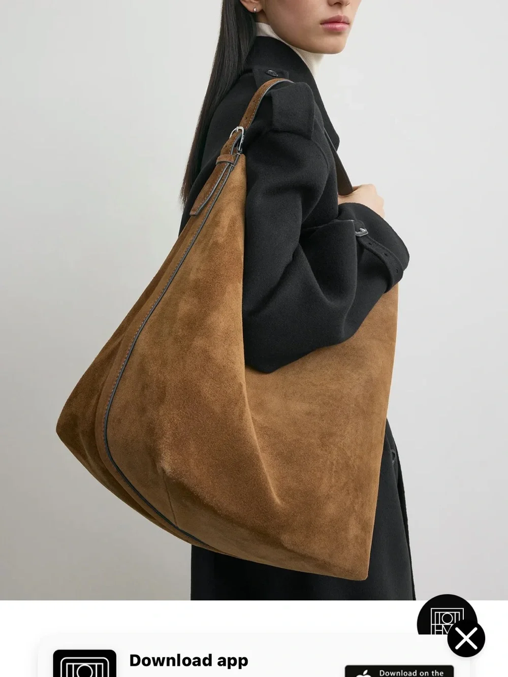 BEAUTIFUL NWOT Toteme Suede Hobo Bag in Cognac.  NEVER WORN.